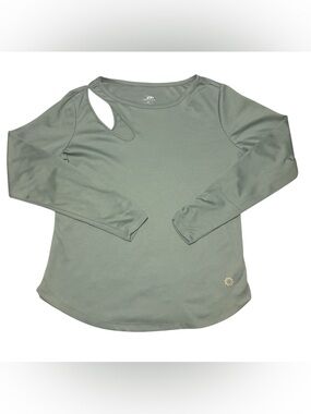 Pro Player Sage Green Long-Sleeve Active Top with Shoulder Cutout Women’s Medium